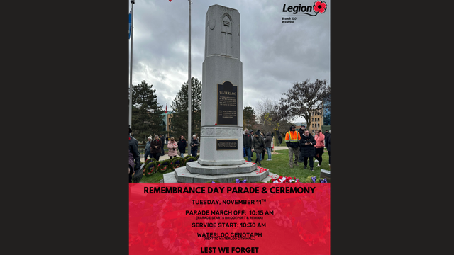 Remembrance Day Parade & Ceremony – Waterloo