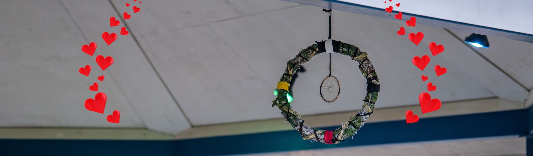 A reimagined mistletoe creation designed by Indigenous artist T.J. Henhawk that is part of the 2025 Mistletoe Trail in Waterloo Region.