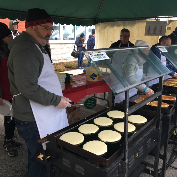 A vendor display of maple syrup and maple syrup products at the St. Jacobs Farmers' Market.