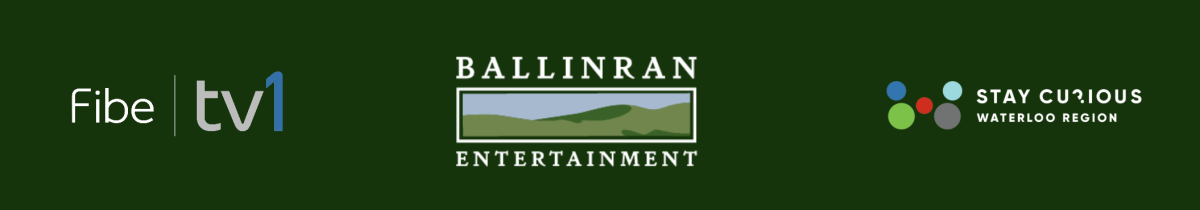 Bell Fibre TV1 Logo, Ballinran Entertainment Logo, Explore Waterloo Region Logo