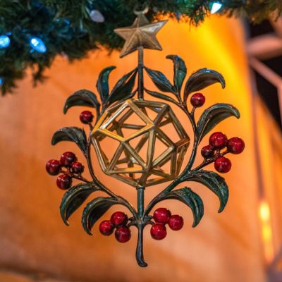 The Waterloo mistletoe creation designed by artist Heather Kocsis, hanging in Mistletoe Lane in Uptown Waterloo